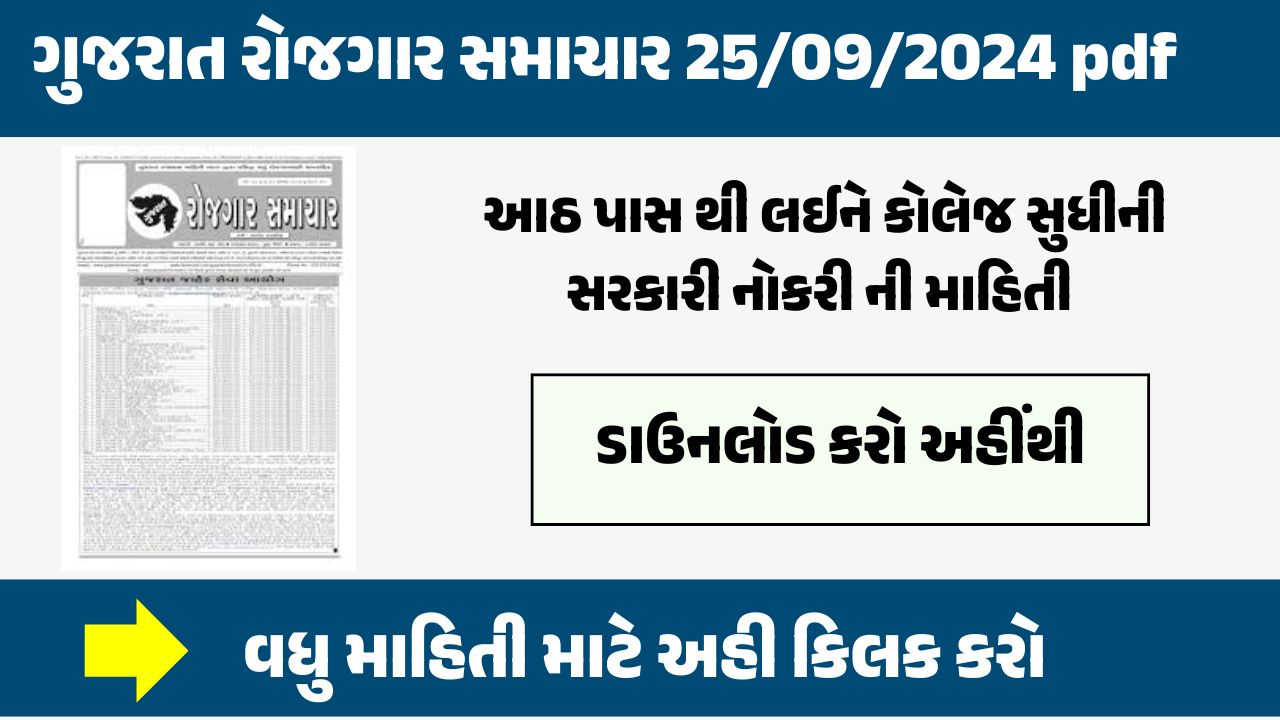 ગુજરાત રોજગાર સમાચાર 25/09/2024 pdf