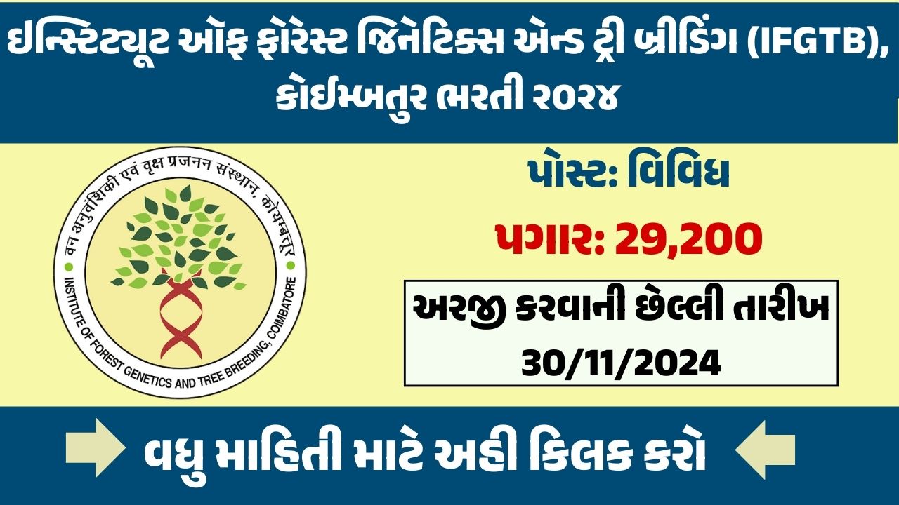 ICFRE IFGTB Recruitment 2024